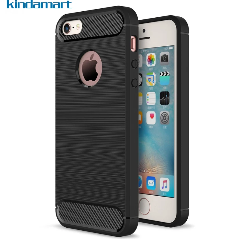 Soft Silicone Case on for iPhone 5s 5 Cover SE Luxury Rugged Brushed Rubber Shockproof |