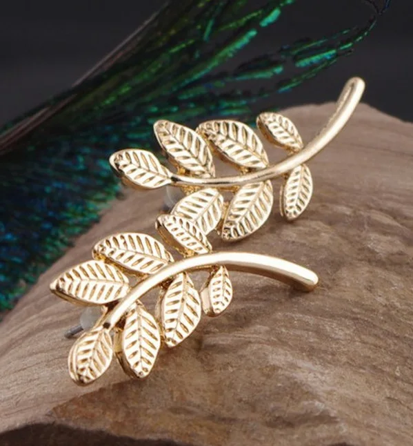 2020 новые золотые серьги с деревьями женская мода листья оптом простые