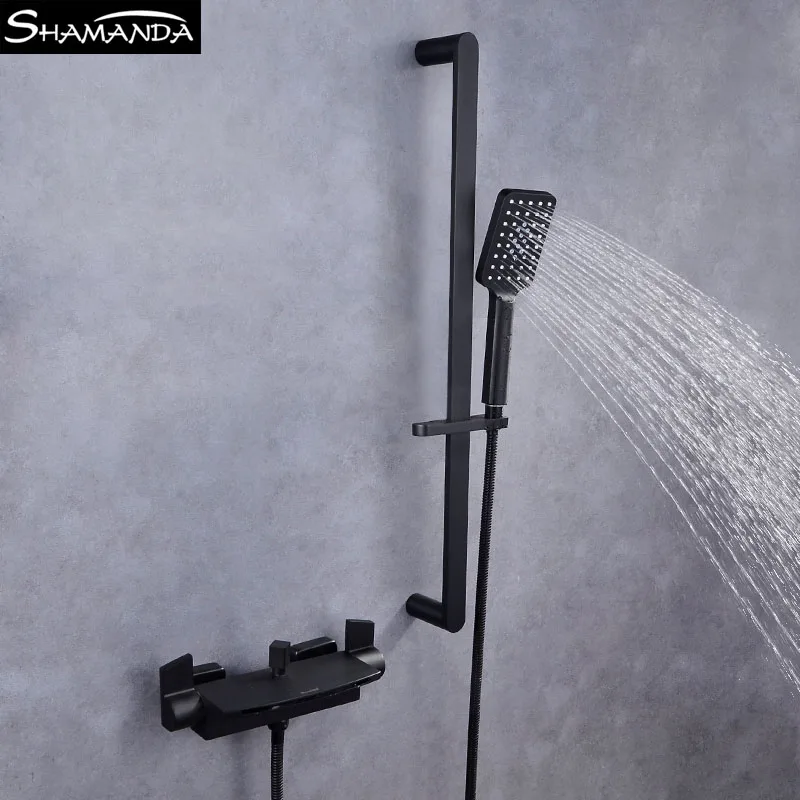 Хромированный смеситель для ванной комнаты из твердой латуни с двойным