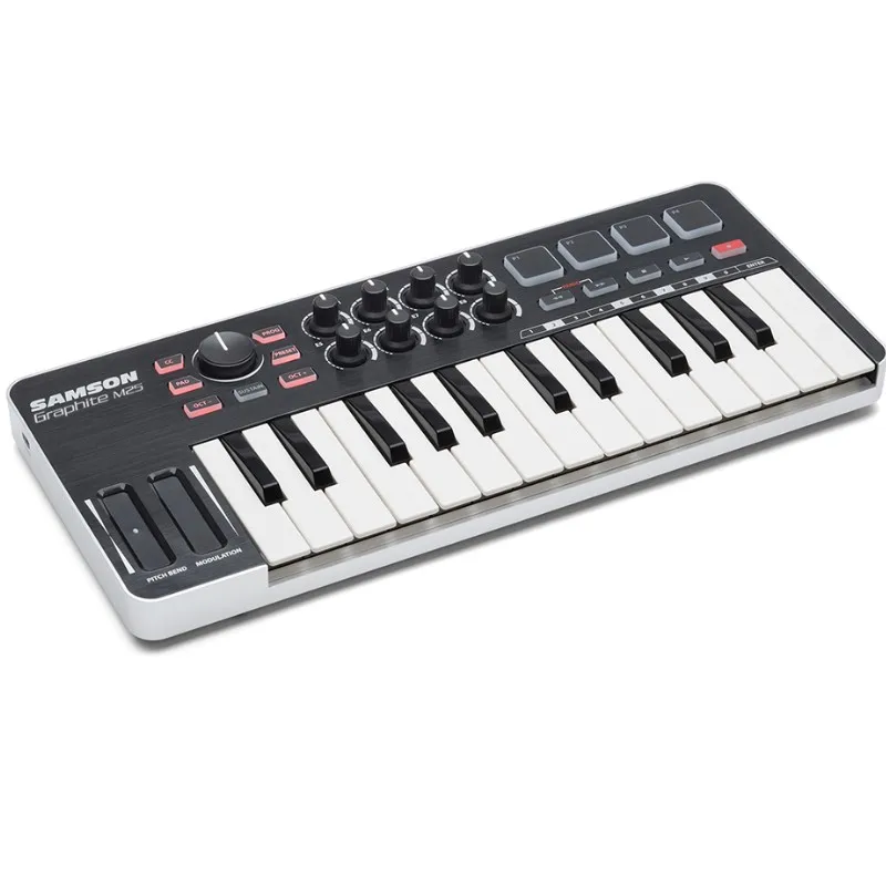 Оригинальный Новый графитовый мини USB MIDI контроллер Samson M25 25 клавиш для