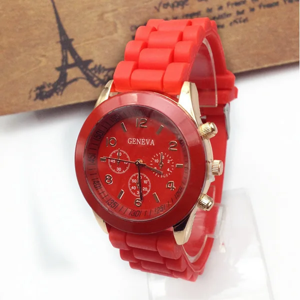 Blue silicone watch women round quartz wristwatch 2018 new fashion bracelet female sport watches analog relojes mujer hot | Наручные часы