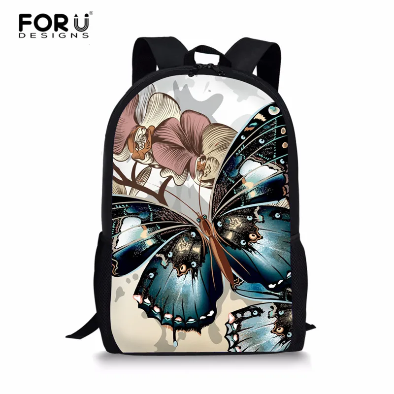 FORUDESIGNS/3 шт./компл. школьная комплект с сумкой для девочек рюкзак пользовательские бабочка школьные сумки для подростков мальчиков студентов школьная сумка Back Mochila - Цвет: Z674C