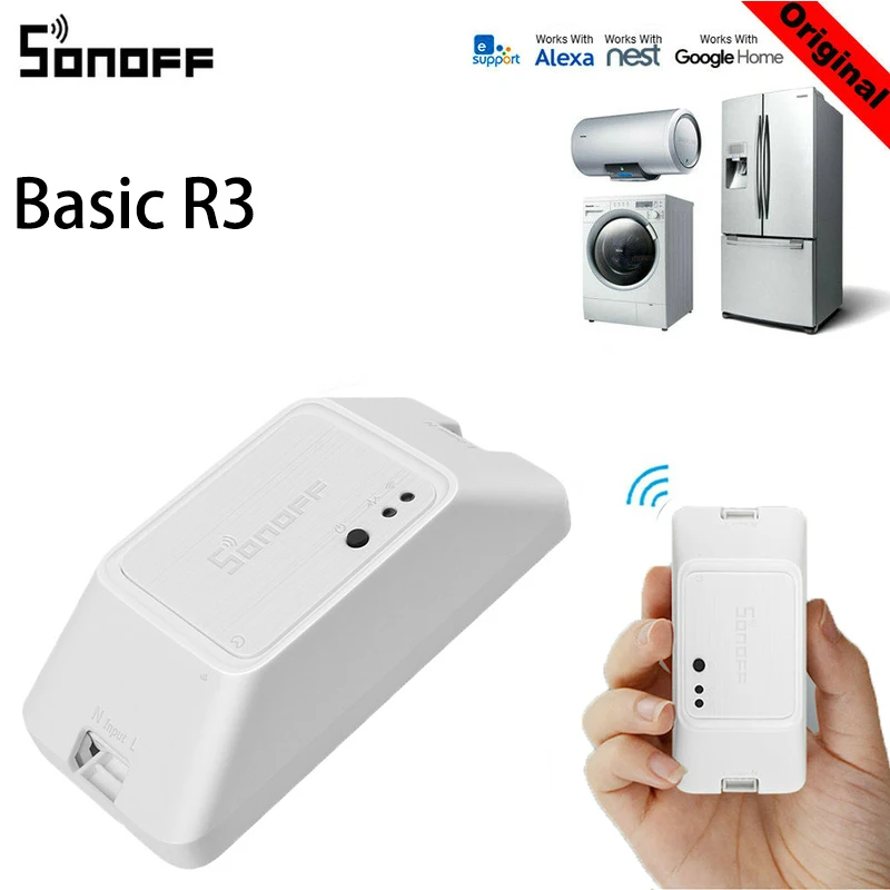 Смарт переключатель SONOFF BASIC R3 для включения/выключения WiFi светильник таймер