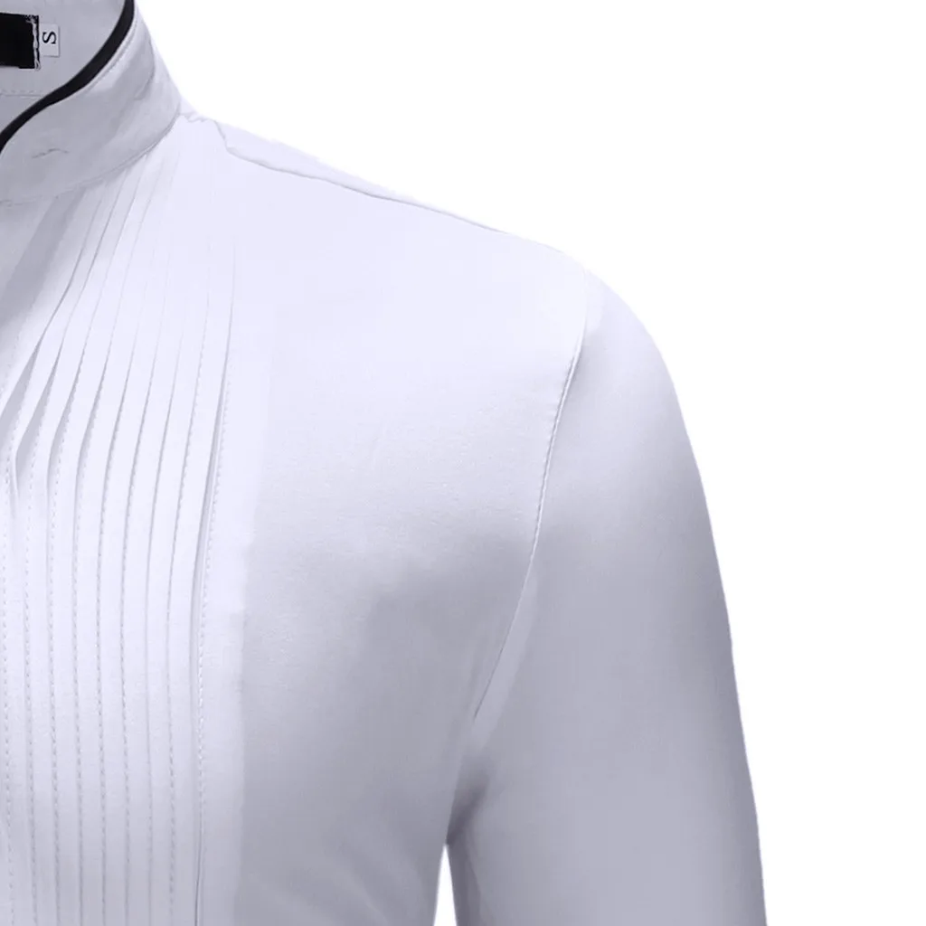 Мужская Повседневная рубашка feitong однотонная элегантная мягкая с длинными