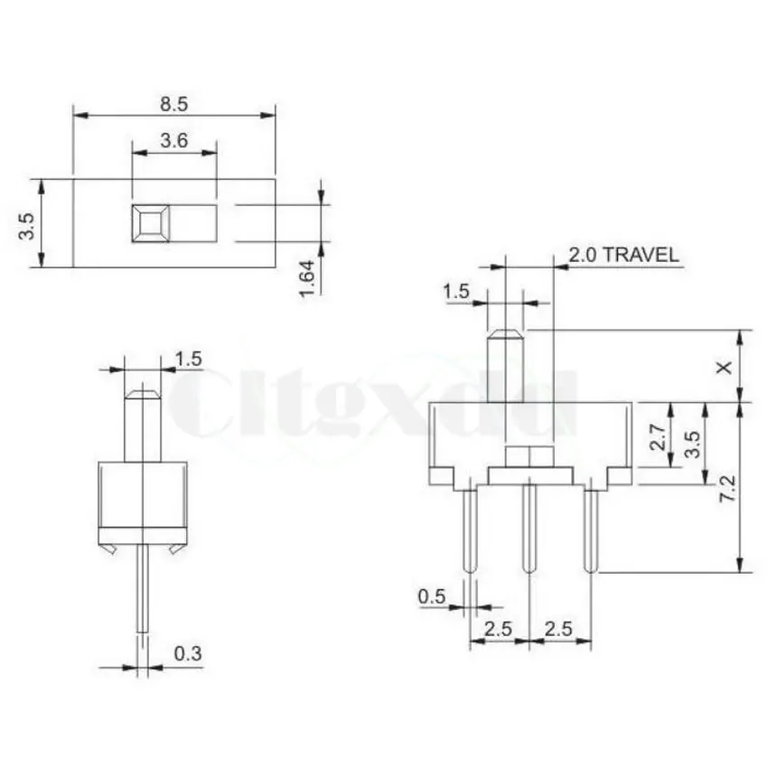 Cltgxdd 1 шт. тумблер SS12D00G5 2 позиционный SPDT 1P2T 3 контактный выключатель панель PCB Мини