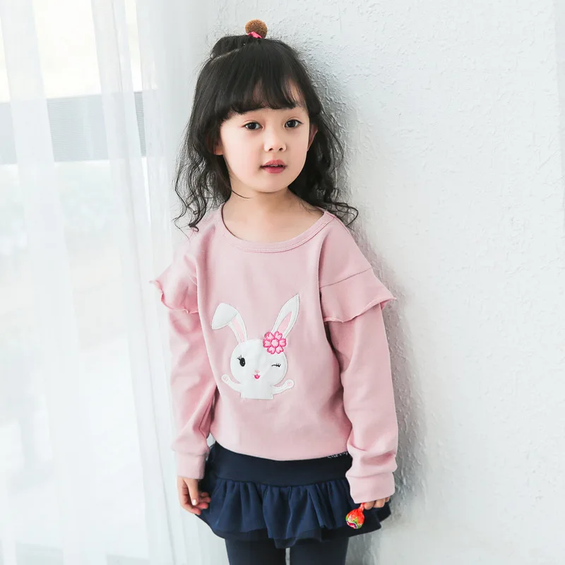 2017 Весна Повседневная Детская Одежда Для Девочек Мультфильм Кролик Банни