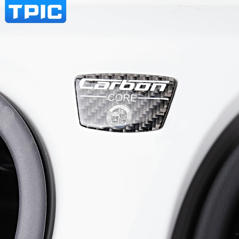 

TPIC Carbon Fiber Emblem Car Stickers B Column Door Bumper Sticker For Mercedes C Class W205 C180 C200 C300 GLC Car Styling