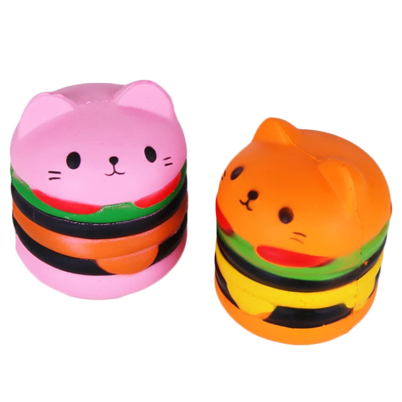 Jumbo Cat Face Burger мягкие ароматизированные игрушки из искусственной кожи для снятия стресса, подарок на Рождество