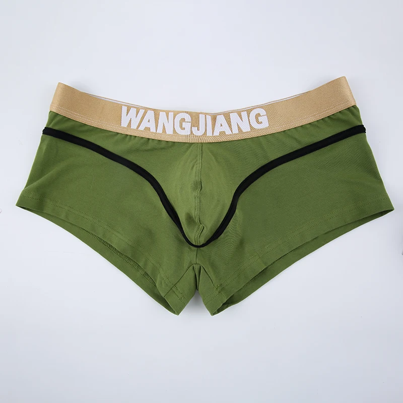 AIIOU сексуальные боксеры для мужчин прямые шорты нижнее белье дышащий хлопок гей