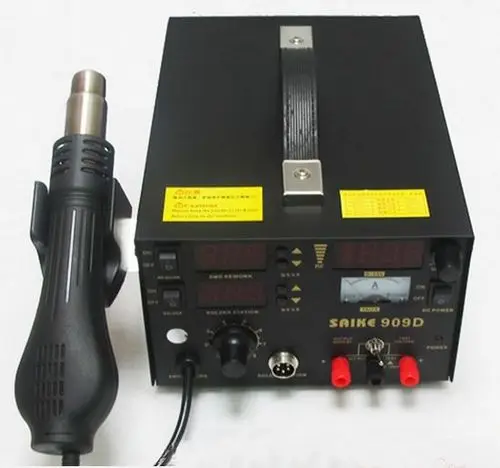 Высококачественная паяльная станция 3 в 1 Saike 909d с пистолетами горячего воздуха