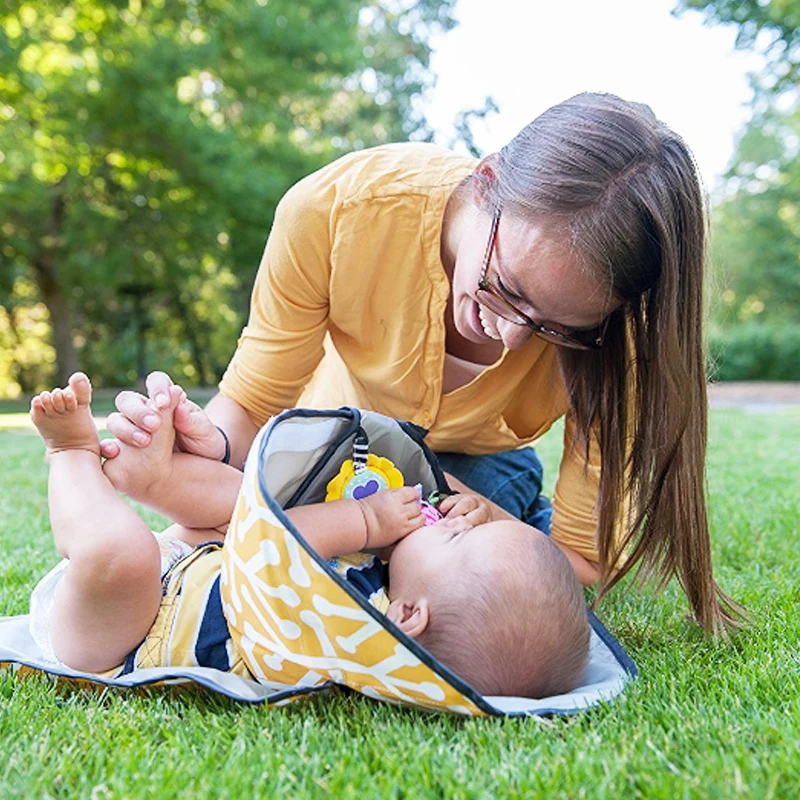 Baby Portable Foldable Washable Compact Travel Nappy Diaper Changing Mat Waterproof Floor Change Play | Дом и сад
