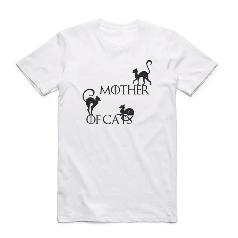 Asian Size Men And Women Print Mother Of Cats Fashion T Shirt O-Neck Short Sleeve Summer Casual Funny Adult T-shirt HCP985 | Мужская