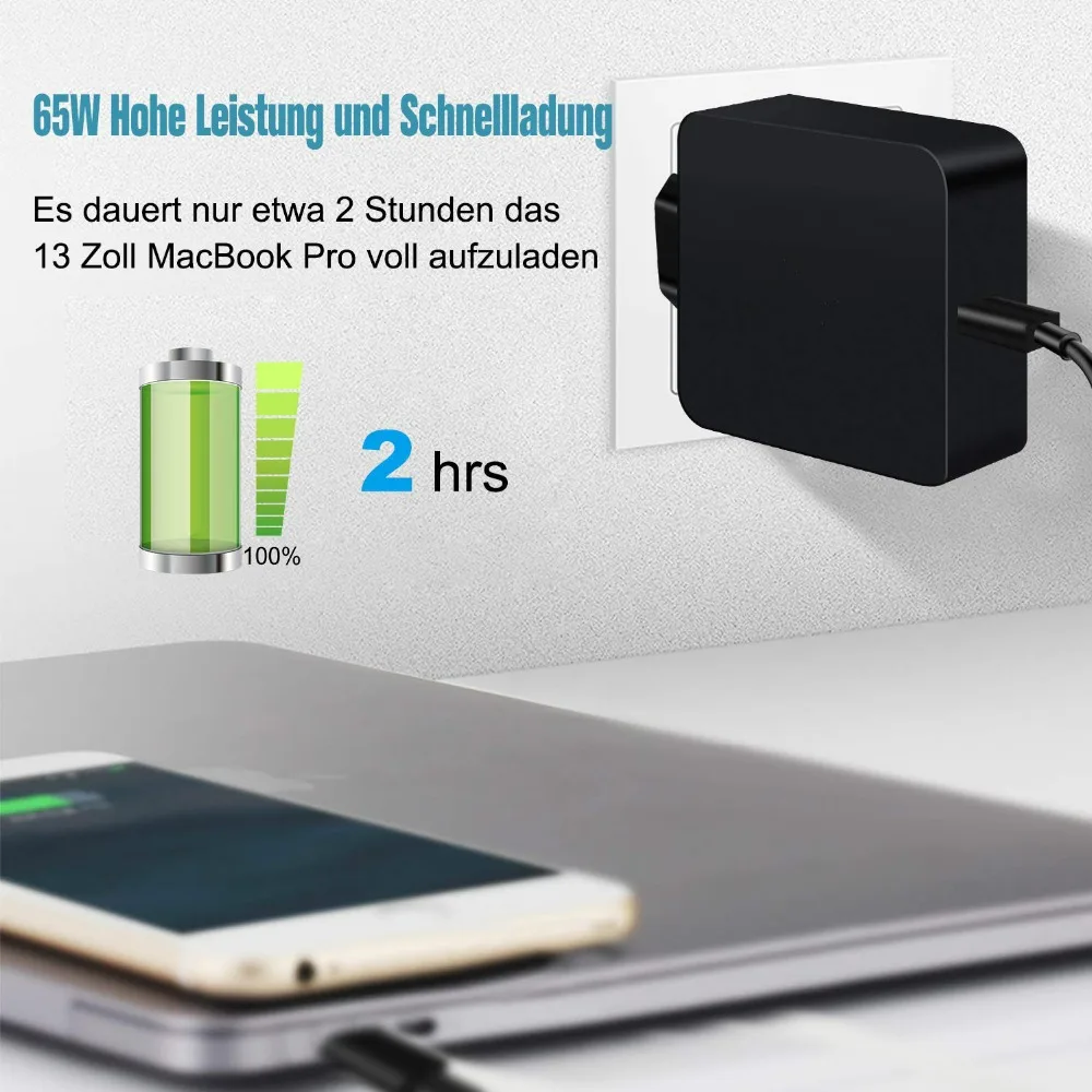 USB Type C PD зарядное устройство с питанием 65 Вт портативное настенное адаптер для