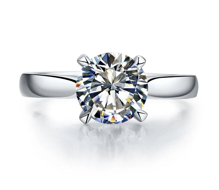 

14K Обручение кольцо классический AU585 ювелирные изделия 2CT Косынка в виде сердечек со стрелами кольцо с бриллиантом кольцо из белого золота