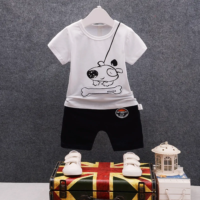 2019 New Summer Baby Boys Clothing Sets Kids girls Cartoon Tops short sleeve T-shirt+shorts pants 2 Pcs Sports Suit | Детская одежда и