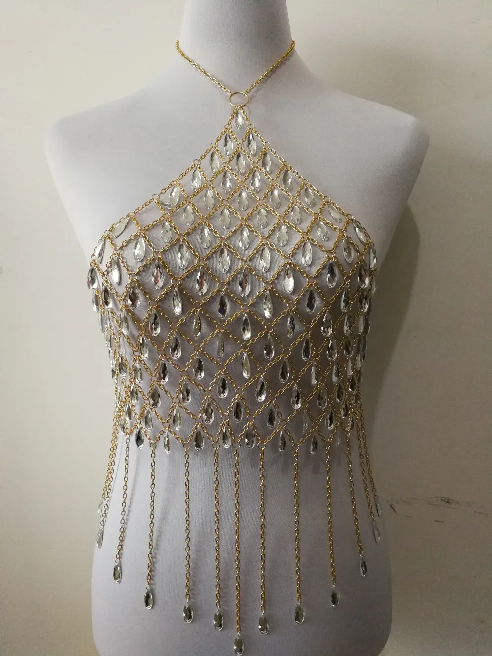 Модная стильная женская золотая цепочка WRB1016 ожерелье из акриловых бусин