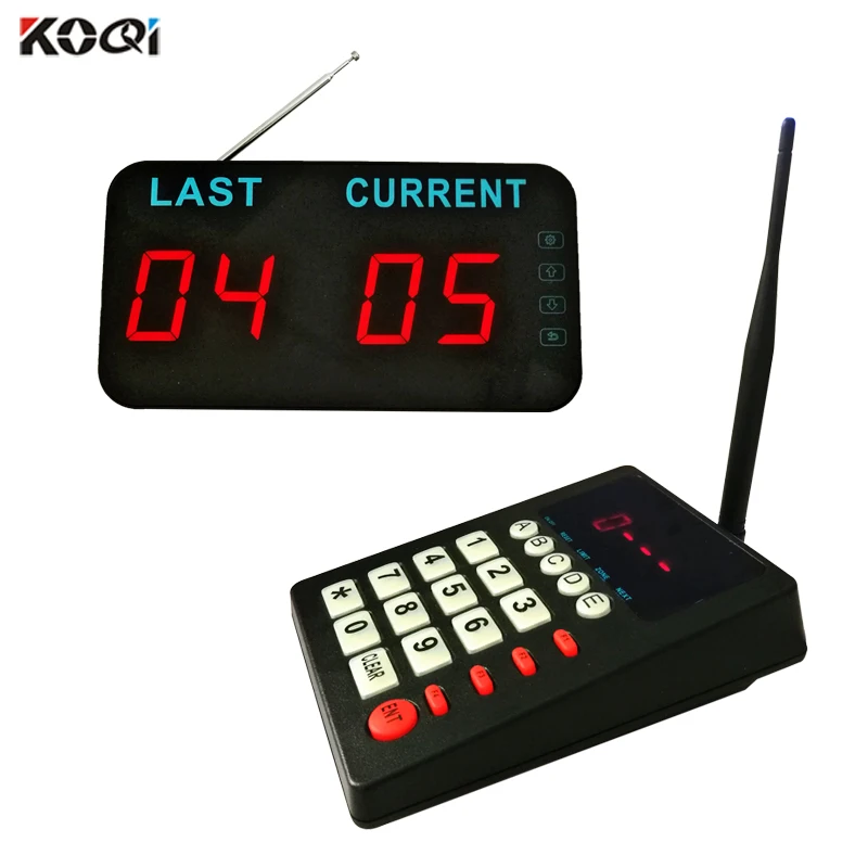 Automatic Queue Management System Wireless Calling System 1 Keypad Transmitter 1 Display Screen for Bank Service Center