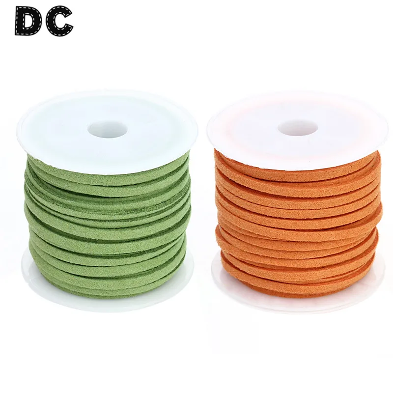 5 ярдов/рулон прямой корейский кожаный шнур из искусственной замши 19 цветов 2 7x1