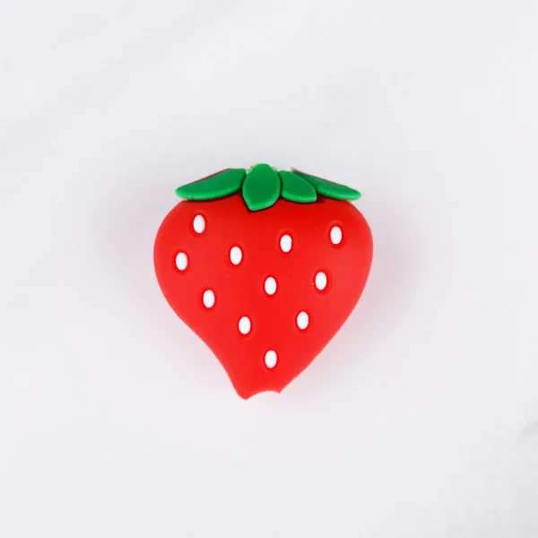 Strawberry Кабель Bite милые фрукты кабель протектор для iphone USB кабель Органайзер Chompers зарядное устройство провода Держатель Pprotege кабель для игрушек забавные - Цвет: Strawberry