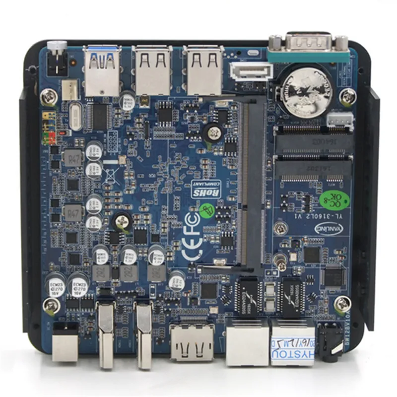 Topton Мини ПК Windows 10 Intel V7 N3160 Безвентиляторный Barebone Мини компьютер 2 Lan HDMI 4K HTPC ТВ коробка нано промышленный Мини ПК VESA