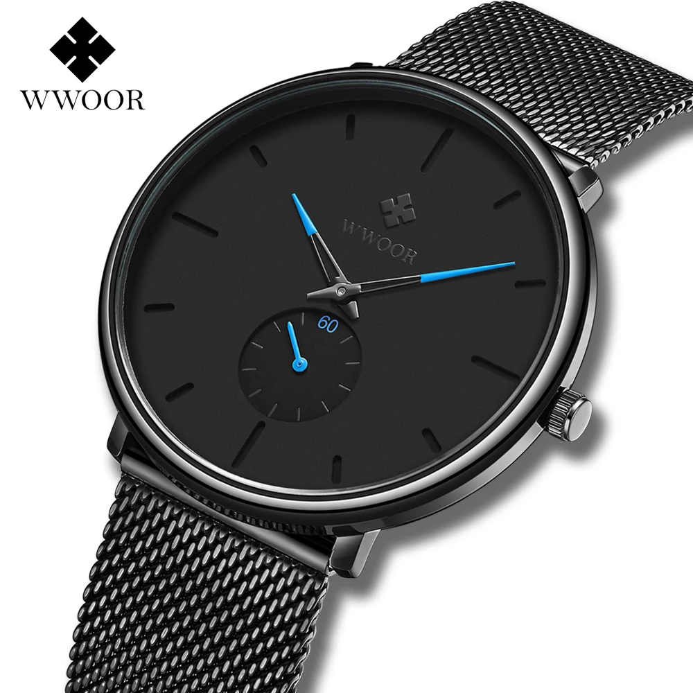 WWOOR новые мужские спортивные часы Топ бренд класса люкс ультра тонкие