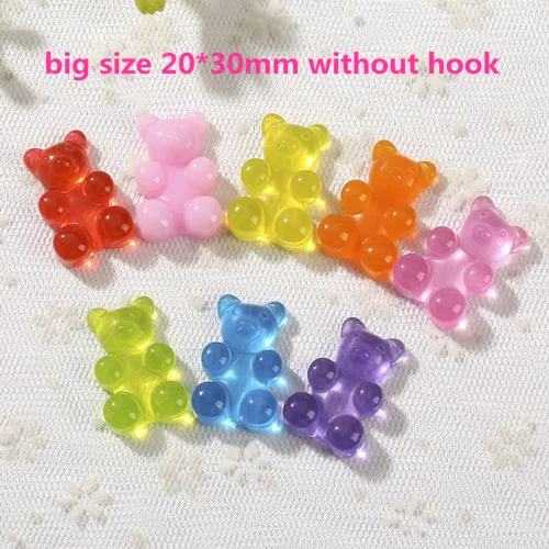 without hook 20*30 мм, 20 шт, смола gummy bear candy, большой размер, ожерелье, подвески, очень милый брелок, подвески, ожерелья для украшения своими руками - Окраска металла: without hook