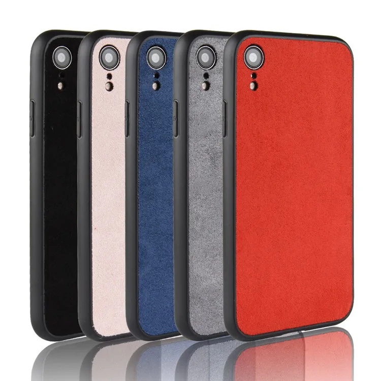 Бархатный кожаный чехол из микрофибры для iPhone X XR XS Max 7 8 6 6S Plus задняя крышка защита