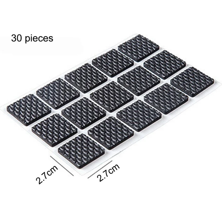 Square(30pcs) Резиновый противоскользящий коврик для царапин, для ремонта мебели, защита для пола, набор для стула/стола/деревянные защитные подстилки - Цвет: Square(30pcs)
