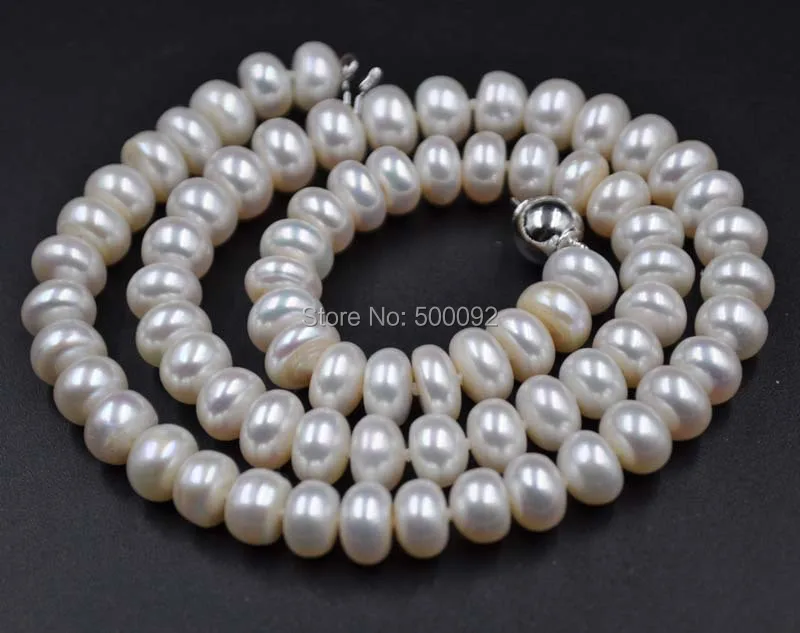?? 卸売ロット 12 ストランドホワイトピンクラベンダーファインパールネックレス 8-9 ミリメートル送料無料