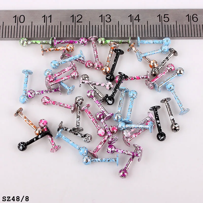 10 шт./партия разноцветные шарики из нержавеющей стали круглые подковы кольцо со