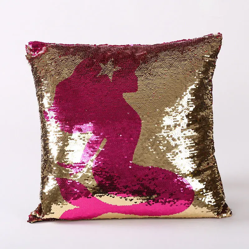 Волшебные двусторонние чехол для подушки с изображением русалки|cushion cover|mermaid cushion