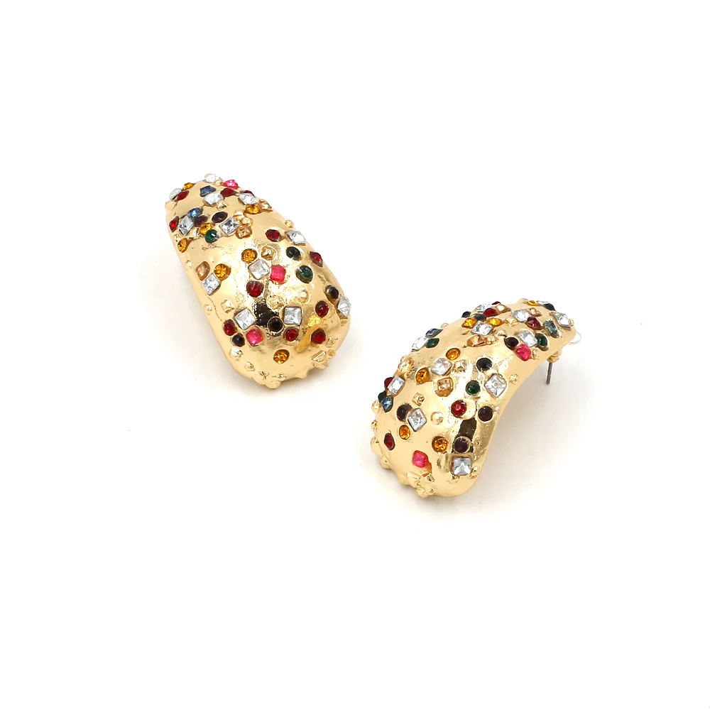 Vodeshanliwen ZA, Модные Разноцветные серьги-гвоздики с кристаллами, дизайн, богемные массивные серьги для женщин, ювелирные аксессуары