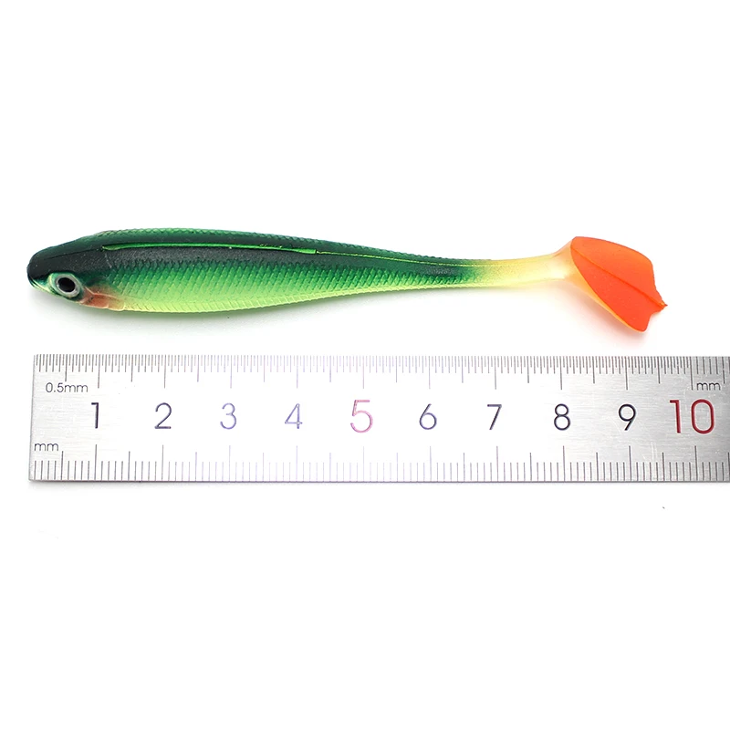 Amlucas 5pcs/lot Soft Fishing Lure T Tail Grub isca artificial9.5cm 5.1g Chest Open Swimbait Silicone Bait Tackle | Спорт и