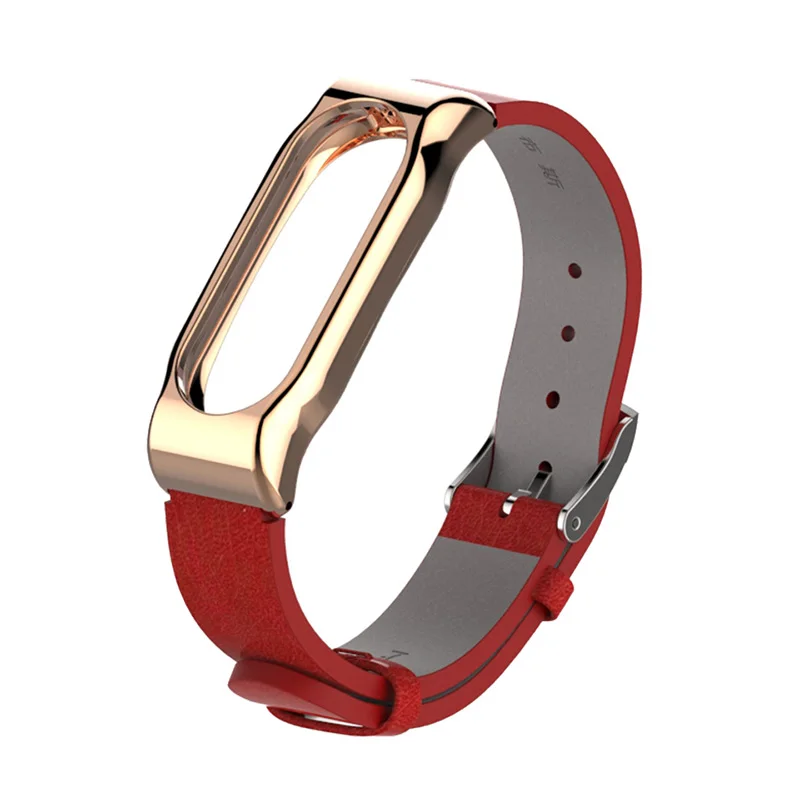New PU Red Rose Gold Ремешок mi jobs из искусственной кожи для Xiaomi mi Band 2 ремешок для mi band 2 Смарт-часы браслет Безвинтовой браслет mi band 2 ремешок Correa - Цвет: New PU Red Rose Gold