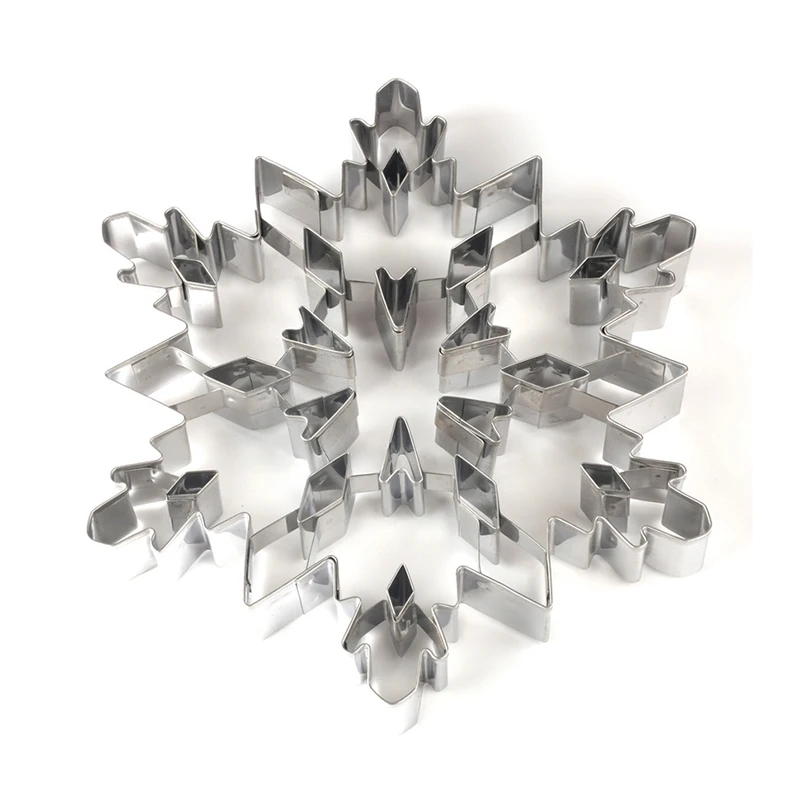 FHEAL Stainless Steel Fondant Cakes Cookie Cutter Mould 3D Christmas Snowflake Solid cookie mold Cake Decorating Baking Tools | Дом и сад