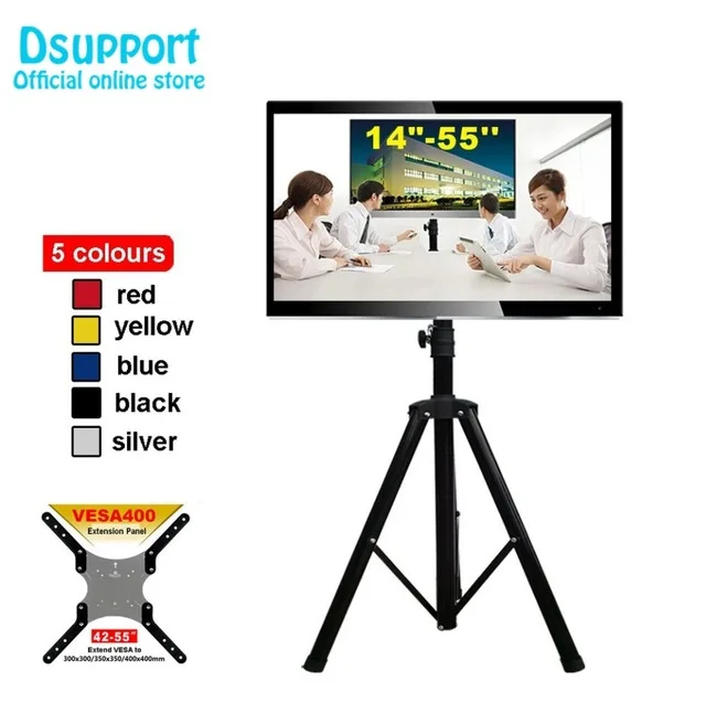 Tv Mount Cart Display Rack Full Motion Tv Tripod Loading 50kgs Max.vesa 400x400mm