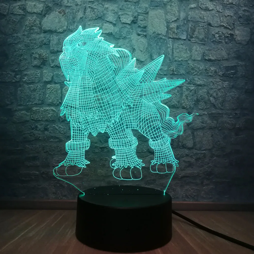 3D светодиодный ночник игровой светильник с изображением покемона го настольная