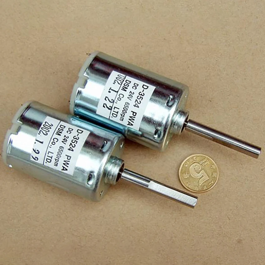 1 шт. DC24V 6500RPM Высокий крутящий момент 545 двигатель с 6 мм вала длинная ось