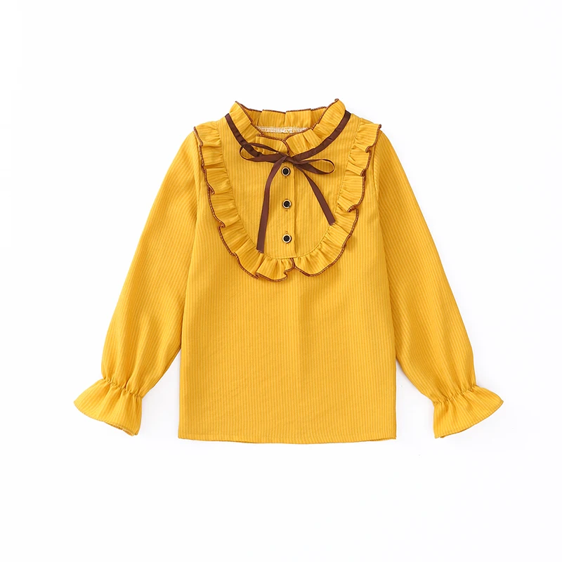 

O-neck 2018 Full Sleeve Girls Shirts for School Regular Girl Blouses Solid Tops Teenager Kids Children Clothing Clothes bs074