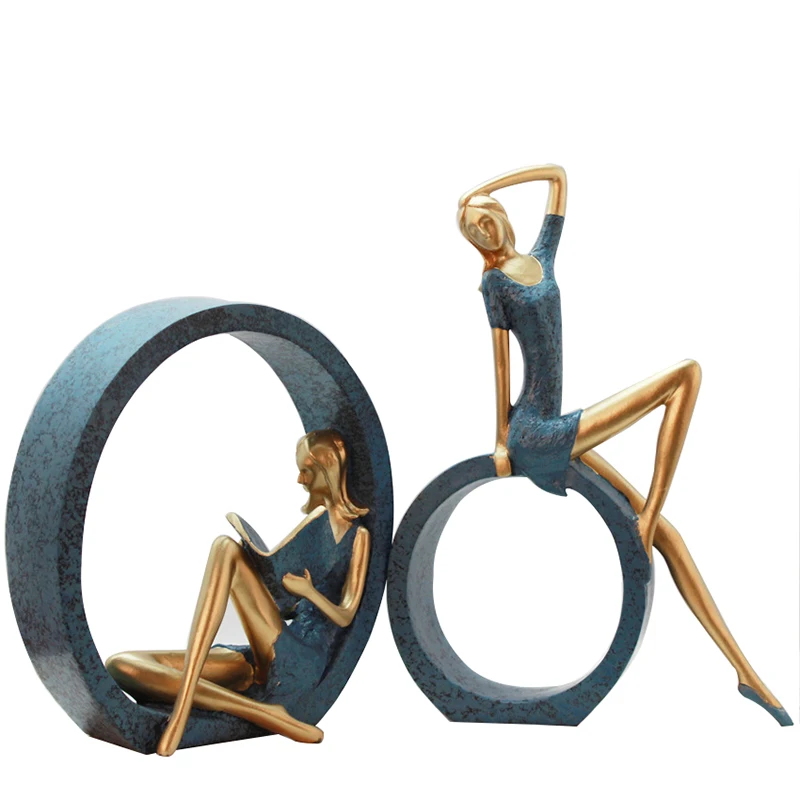 Статуя леди из смолы в европейском стиле абстрактные миниатюрные фигурки для