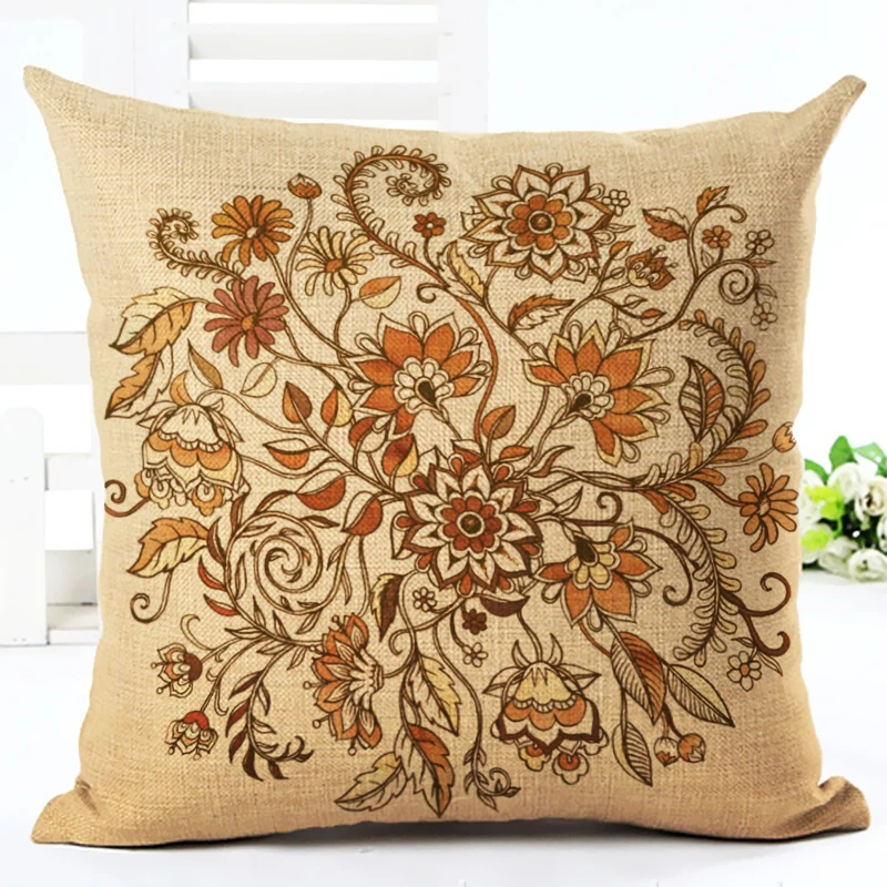 2016 цветные цветы в европейском стиле квадратный льняной с принтом декор для