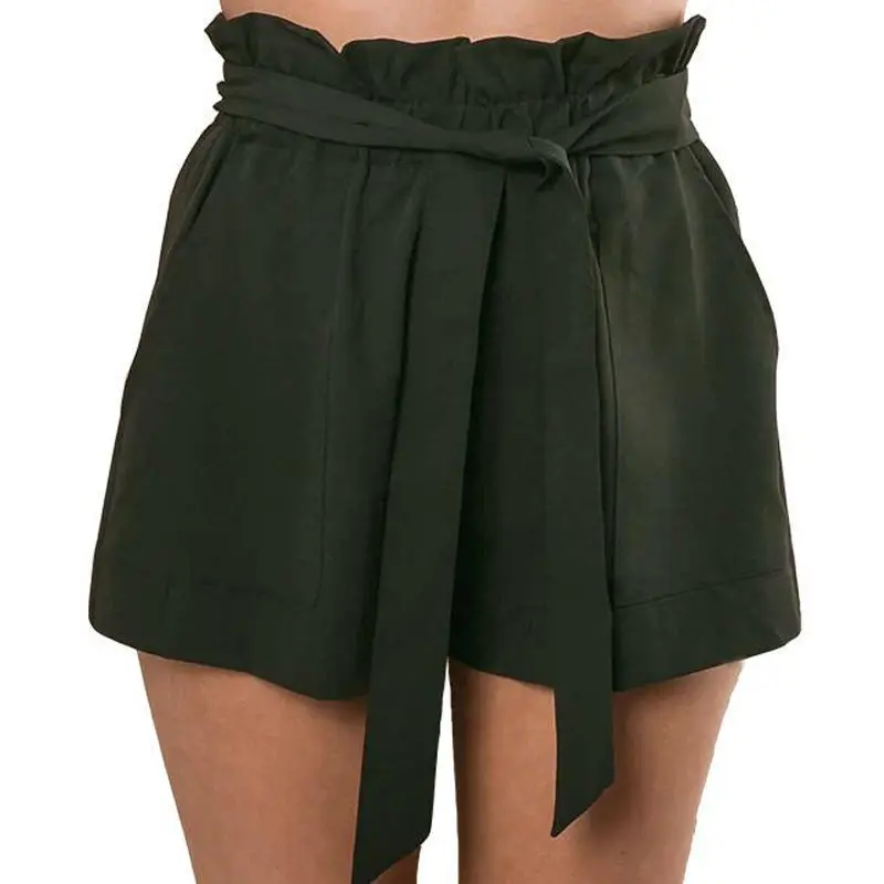 2019 женские трапециевидные шорты с высокой талией поясом Stringy Selvedge повседневные