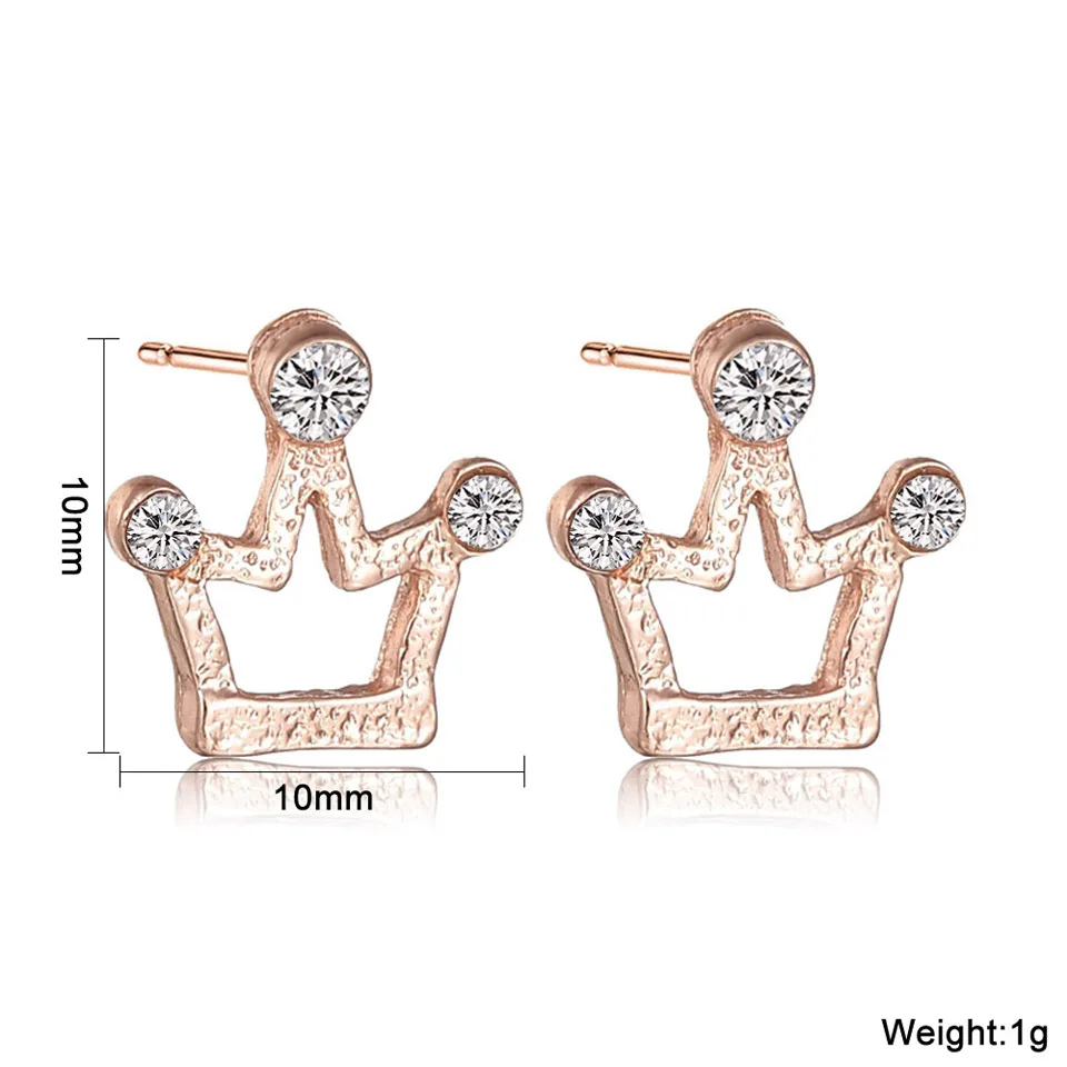 Серьги в виде короны геометрические из металлического сплава розовое золото