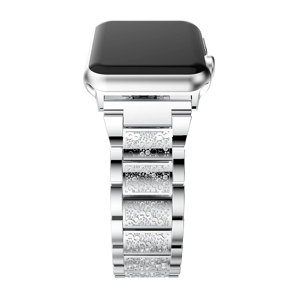 Женский ремешок для часов iWatch Series 4 3 2 1 стразы наручных браслетов apple watch 40 мм 44 42 38 |
