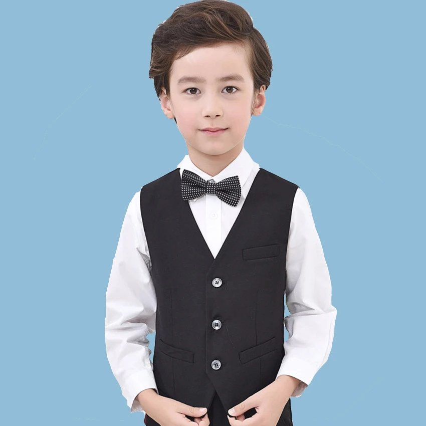 

Boys Blazer Vest for Children England Style Jacket Gentle Boys Formal Waistcoat Wedding Party Clothes 6 8 10 12 Years Vestidos