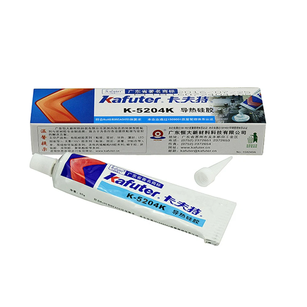 1 шт. 80 г Kafuter K-5204K Теплопроводящий силиконовый клей светодиодный лампы и фонари компьютерный процессор коэффициент теплопроводности 1,6