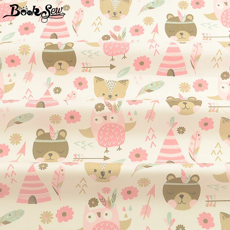 Booksew хлопчатобумажная ткань метров милый мультфильм дизайн Telas Tissu DIY Одеяла Детские простыни швейная ткань Patchworks подушка