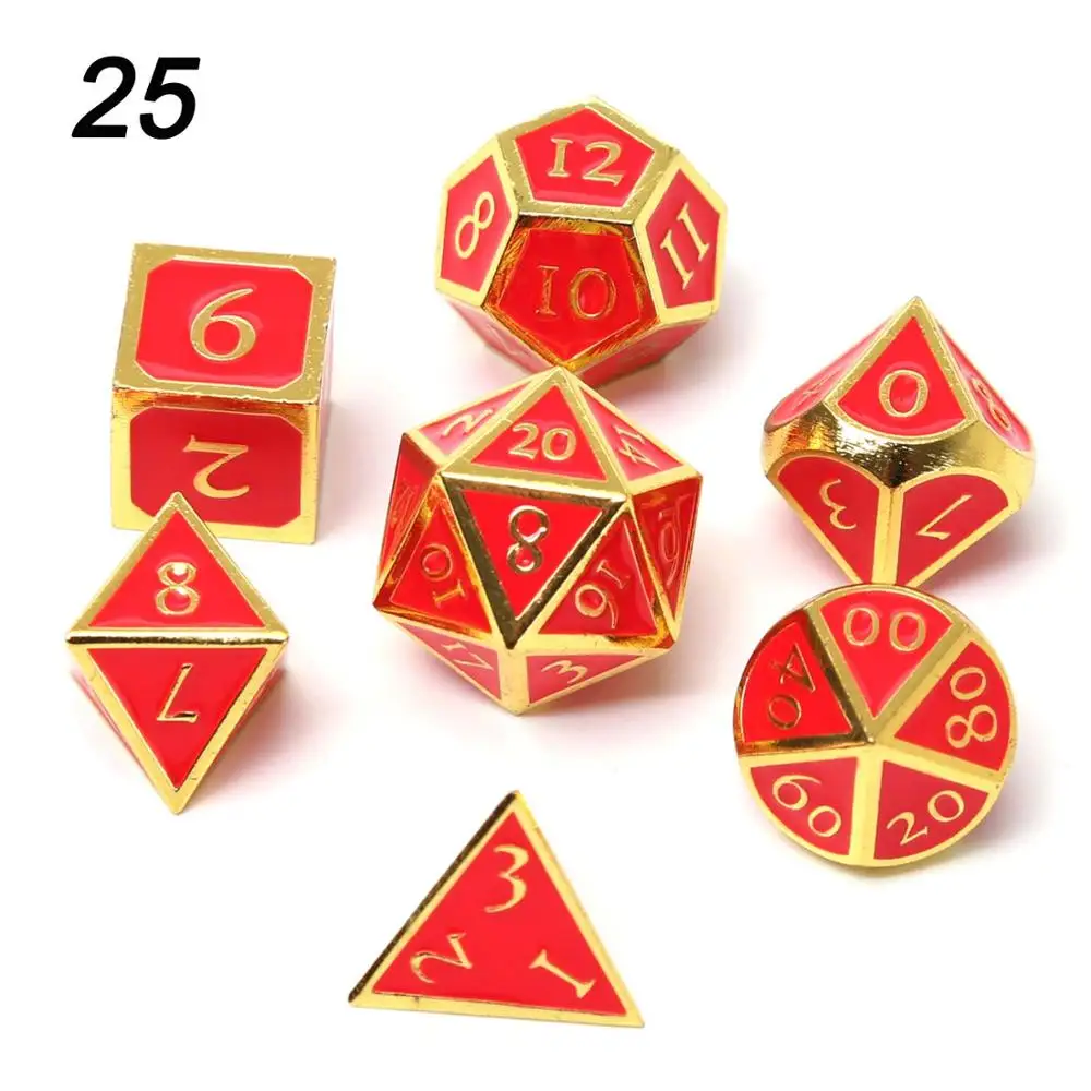 Chengshuo игральные кости DND металлический РГП набор многогранных подземелий и дракон настольная игра цинковый сплав доступны в нескольких цветах d20 10 8 12 - Цвет: 25