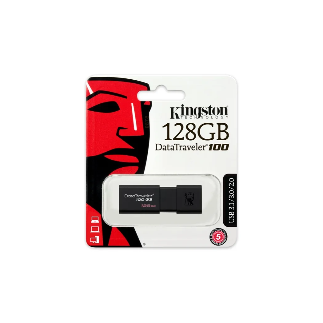 Kingston Технология DataTraveler 100 G3 128 GB 3 0 (3 1 Gen 1) разъем USB тип A МБ/с. deslizar негр|USB
