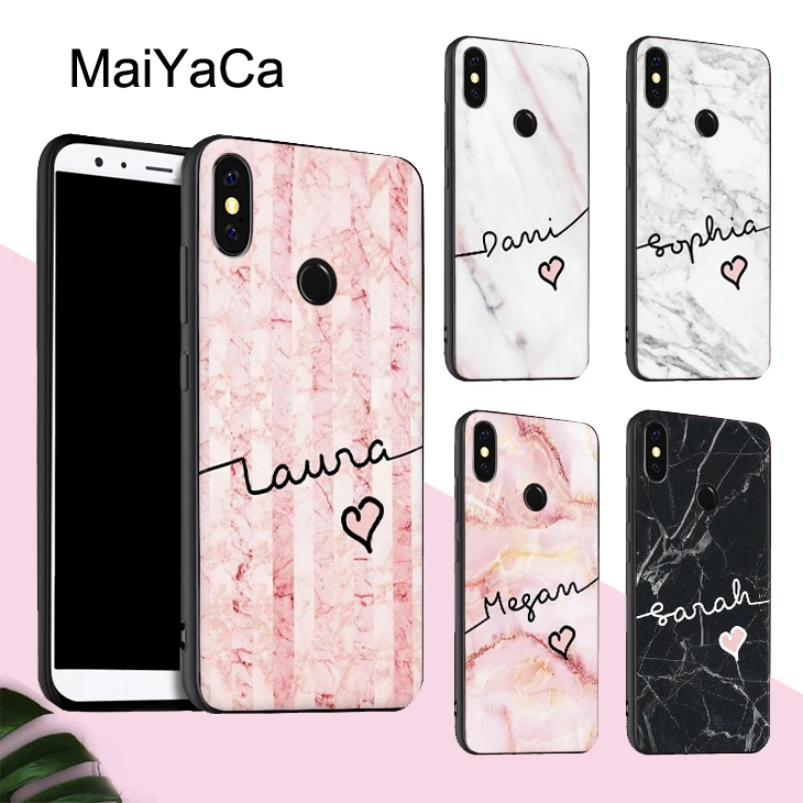 MaiYaCa мраморный чехол с именем на заказ для POCO X3 F2 Pro Чехол Red mi Note 8 8T 7 9 9S 9A 9C Mi 10 Lite